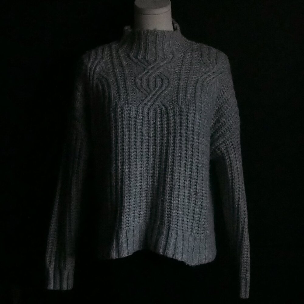 Aerie | Wool Blend Mock Neck Cableknit Sweater